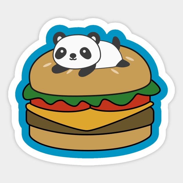 Cute Panda On A Burger T-Shirt Sticker by happinessinatee